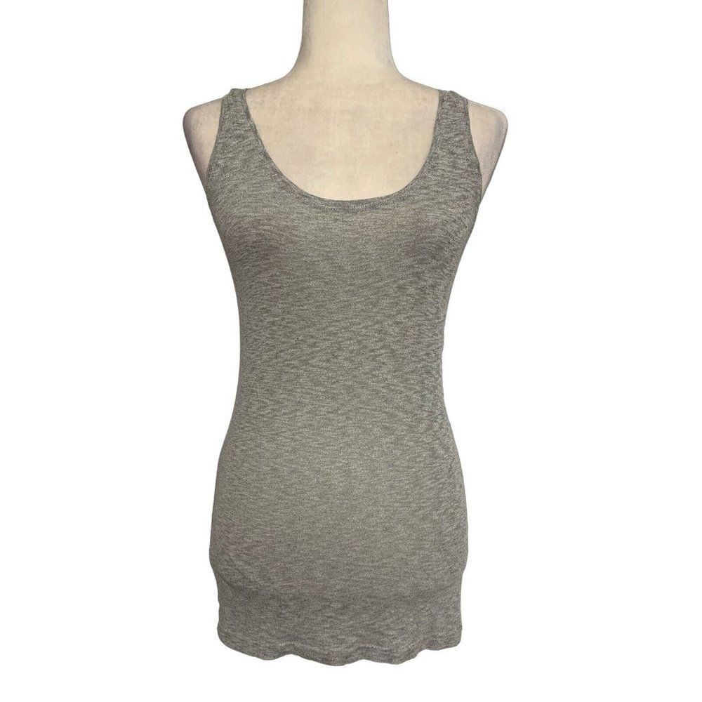 j crew womens heather gray Scoop Neck boyfriend t tank top xs